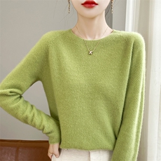 2025年秋季通勤时尚百搭通勤简约休闲圆领，女装针织衫/毛衣，大美人包芯纱店