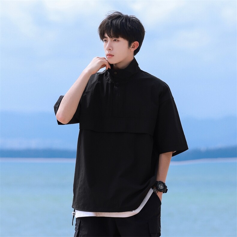 2025夏季新款冰丝POLO衫翻领翻晒短袖T恤T0066-P40图片