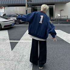 徽章刺绣哈林顿夹克男潮牌街头cleanfit美式飞行工装外套-Y1822，男装夹克，星座601-1