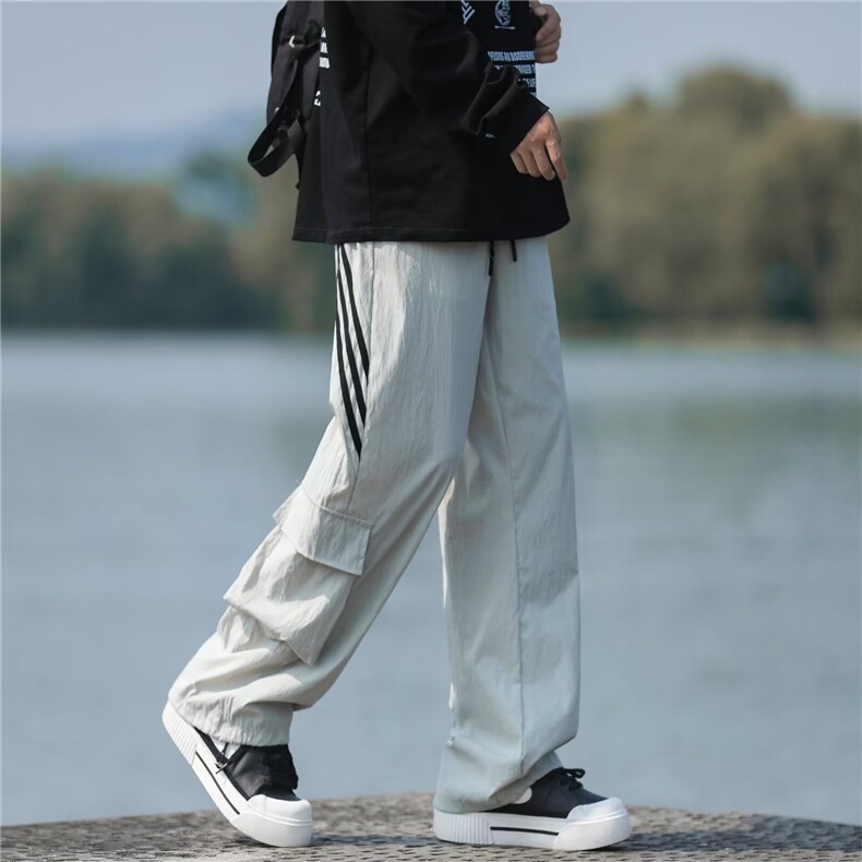 美式条纹速干冲锋裤男夏季新款潮牌拼接工装裤直筒长裤EK188-p38,男装工装外套,星座1008