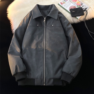 加棉加厚男士皮棉衣冬季翻领夹克棉服棉袄潮A266-MYPY010-P85特批图片
