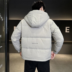 冬季店主风新款暗花纹连帽羽绒服男 短款保暖羽绒外套Y5522-P195图片