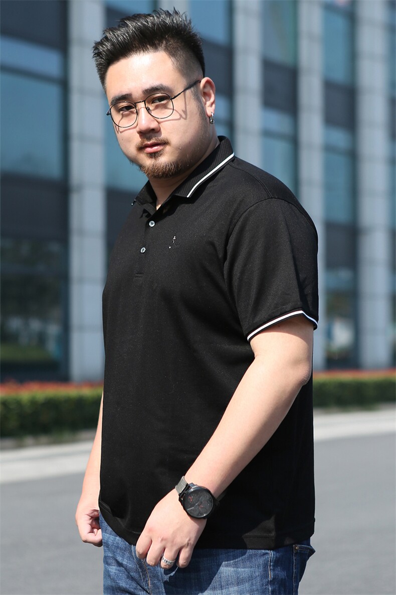 夏季新款男士短袖t恤纯色翻领polo衫男体恤男装半袖加肥5913款,男装T恤,星座802