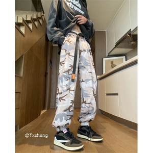 抖音品质潮流束脚机能防水迷彩宽松冲锋裤B315-K24027-p50控68图片
