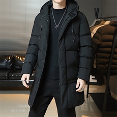 中长款时尚棉衣男棉服加厚保暖棉袄棒连帽外套9788-P65大码元，男装棉衣，星座1402-1