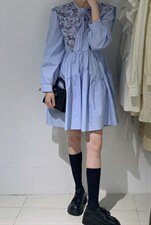 披肩两件套连衣裙，女装连衣裙，驿谷