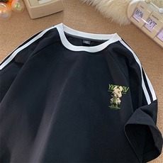 量大优供抖音视频支持得物品质配合二开美式三条杠短袖t恤ZD190，男装T恤，电商A486