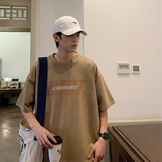 7个高点击2024夏季港风麂皮绒短袖男T恤X416b-1-DT313-P35限48，男装T恤，星座416B-1