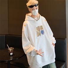 绣花青少年加厚套头复古感百搭潮牌连帽卫衣情侣男女Y8052/P58，男装卫衣，星座506