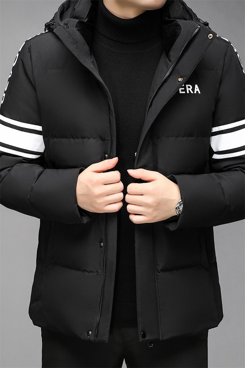 羽绒服男短款2023冬季新款休闲连帽外衣纯色男装外套GR69058-P305,男装羽绒服,电商B212（原钱塘6029）