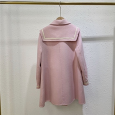 海军领斗篷双面羊毛大衣女小个子中长款学院风a版气质羊毛呢外套，女装毛呢外套，依嘟服饰