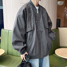 美式高街飞行员工装夹克外套男秋季潮牌宽松情侣棒球服JK335-P68，男装夹克，星座1008