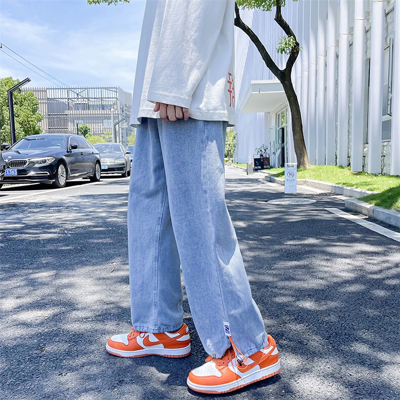 秋季新款青年学生男士宽松 束脚牛仔休闲裤子 K320-P35图片