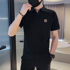 2025夏季新款主推款V领绣标短袖T恤潮流翻领Polo衫B9705-P48，男装T恤，电商D342