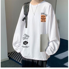 新款百搭日系ins简约纯棉长袖T恤原宿文艺流行卫衣T131-P30网络图，女装T恤，电商B245