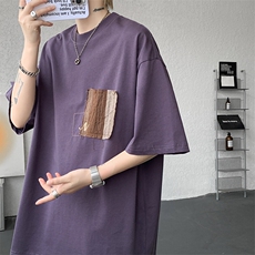 8XL-M高品质纯棉美式复古宽松简约百搭学院风短袖T恤上衣男DX343，男装T恤，电商D206-1