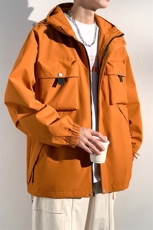 休闲拉链夹克情侣冲锋衣防风衣连帽外套JK451p75，男装夹克，电商D315