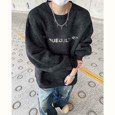 重磅450克水洗做旧满天星金属字母印花宽松圆领男女卫衣MT720-P78，男装卫衣，电商B289