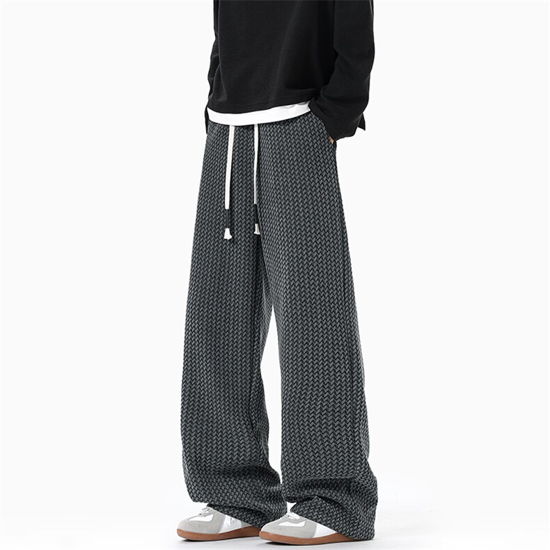2026春季新款菱形格纹宽松直筒男潮流休闲长裤K5718特P25控68，男装休闲裤，电商A001