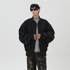 港风日系复古设计感拼接高领开衫夹克外套XZ213-JK4000-P60控88，男装夹克，星座213