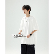 8XL-M高品质重磅棉光版纯色短袖T恤百搭款半截袖五分袖DX332特P23，男装T恤，电商D206-1