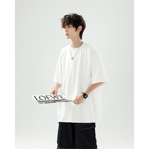 8XL-M高品质重磅棉光版纯色短袖T恤百搭款半截袖五分袖DX332特P23图片