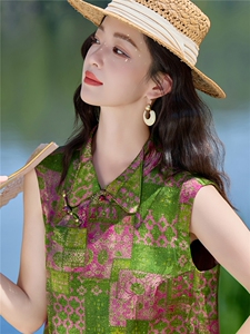 重工艺套装2026年夏季新款女装时尚气质复古盘扣无袖上衣套装裤图片