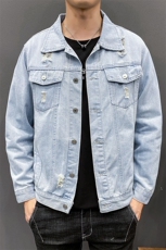 春秋季宽松破洞牛仔外套男潮流韩版夹克百搭港风ins衣服8151-P50，男装夹克，电商A318