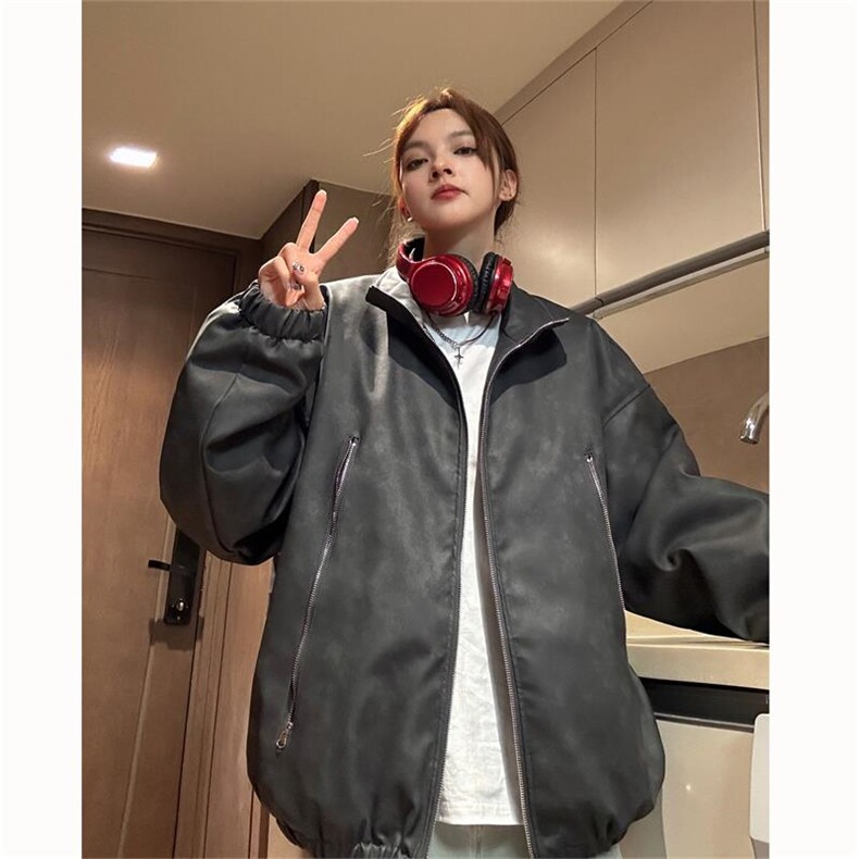 （抖音）美式机车PU水洗晕染做旧加厚皮棉衣XZ301APY002P128,男装棉衣,星座301A