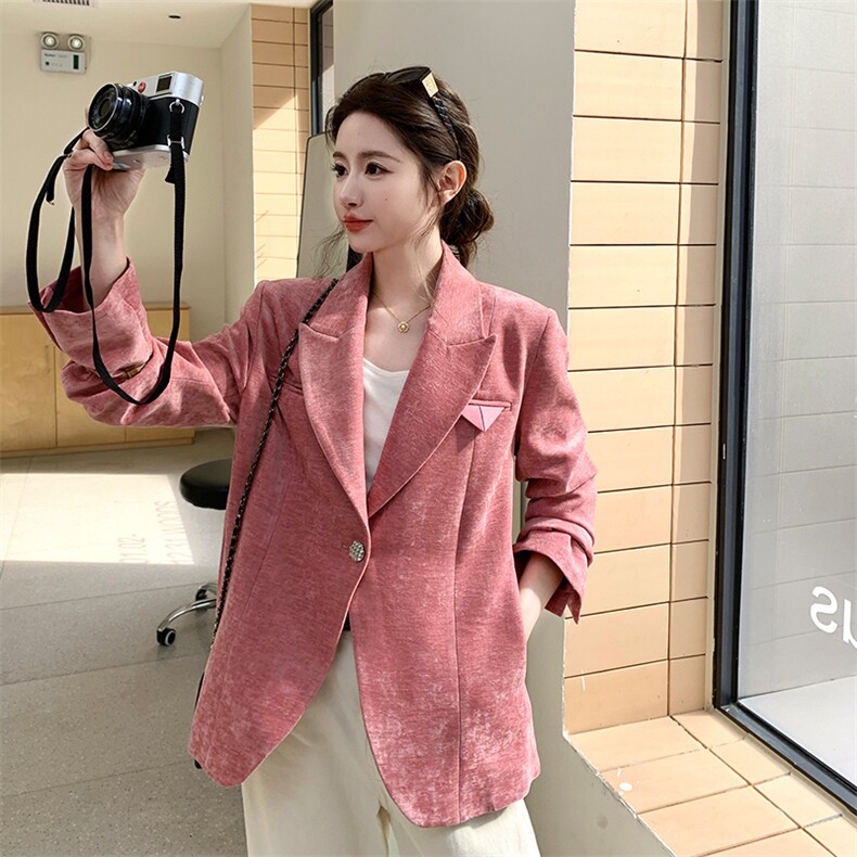 春季新款大货2026春季新款定制丝绒压花西装女M2603P155K248,女装短外套,2C268