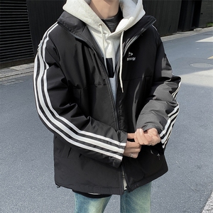 潮美式织带棉服冬季宽松加厚男女款立领上衣M065-P83图片