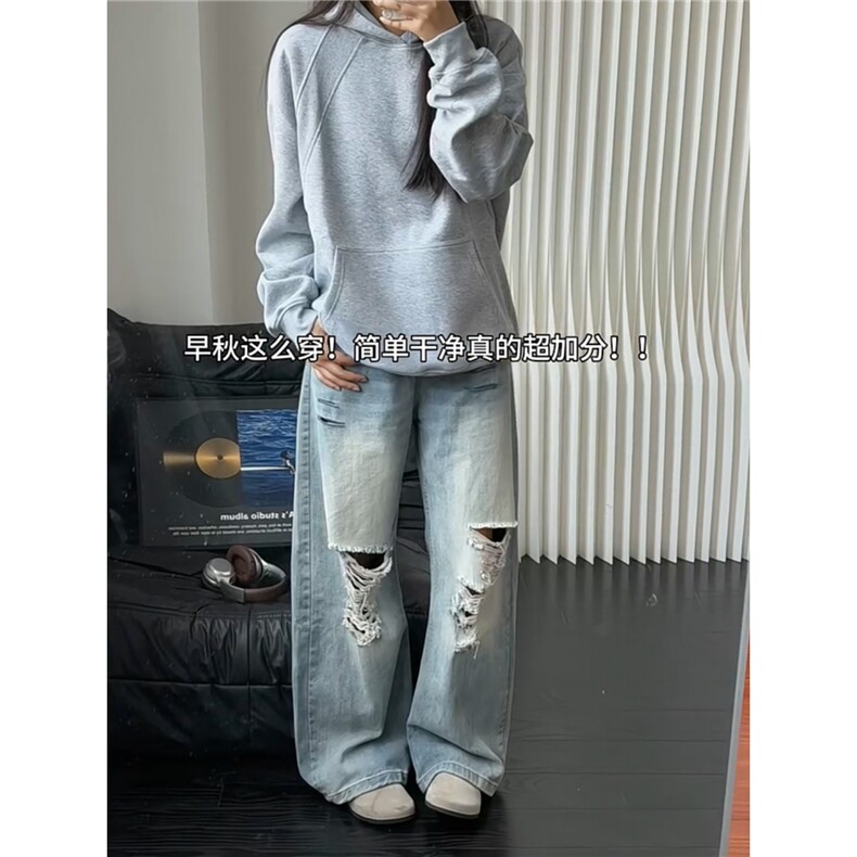 连帽卫衣男新款秋冬季纯色帽衫男美式高街宽松外套WY1112-P46,女装短外套,星座208-5