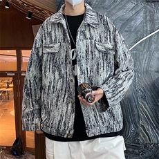 牛仔外套男韩版潮流高街帅气宽松2025春季新款ins夹克W5685-P45，男装工装外套，星座412
