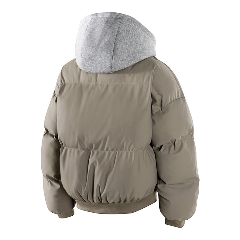 现货高品质重磅工艺美式高街假两件PU皮棉衣男女加厚棉服外套,男装棉衣,电商A486