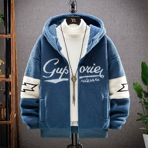 气质日系慵懒新款潮流文艺流行时尚百搭简约上衣羊羔绒外套,男装工装外套,星座1013