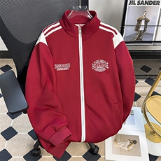 BAOER美式复古棒球服外套男女春秋学院风垫肩vintage情侣正肩夹克，男装夹克，星座1013