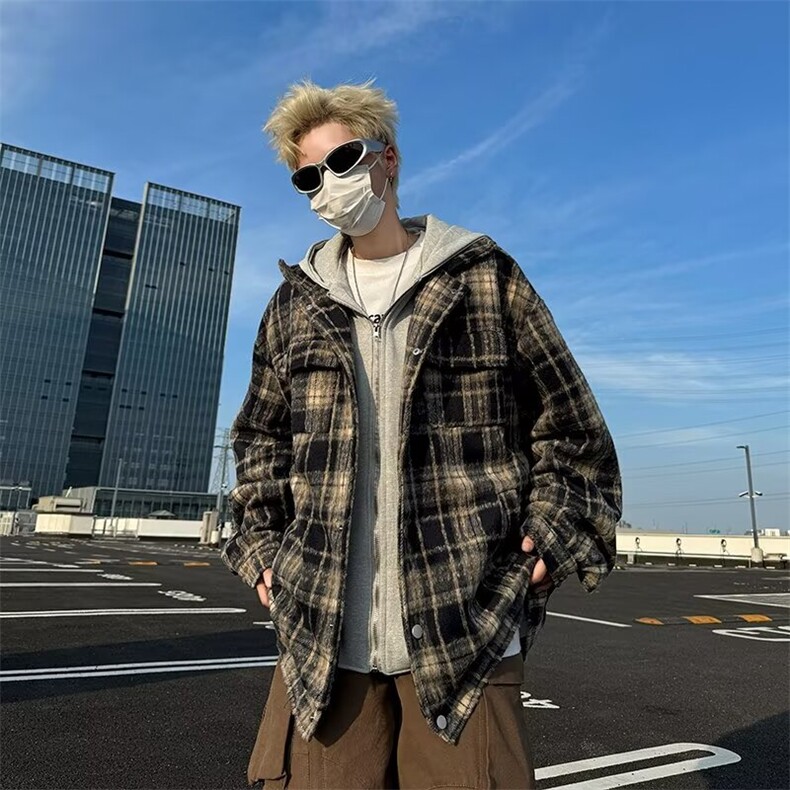 秋季新款时尚假两件连帽外套LW81P75，女装短外套，星座1116-2