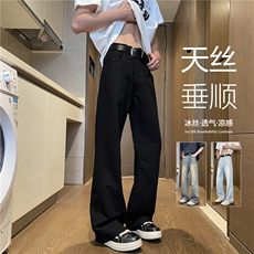抖音品质夏季新款冰丝透气cleanfit微喇牛仔裤B315-K671-P55控78，男装牛仔裤，电商B315