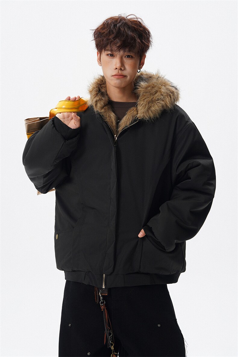 8XL-M复古双面加厚毛绒皮草短款工装派克服外套MY1707P158控188,男装工装外套,电商D206-1