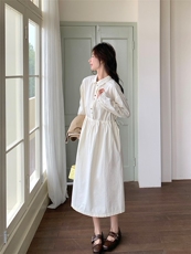 卡其色牛仔绣花背心半身裙两件套女2025春季新款时尚减龄百搭套装，女装套装/套裙，浙宝301