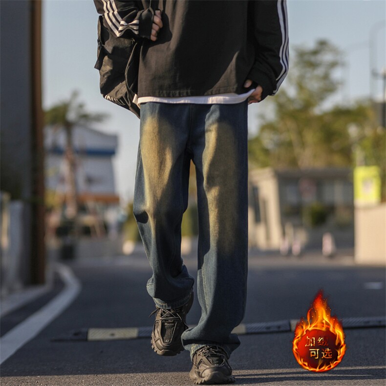 加绒加厚休闲牛仔裤渐变拖地裤K870常规特批40加绒特批50,男装牛仔裤,星座718-1