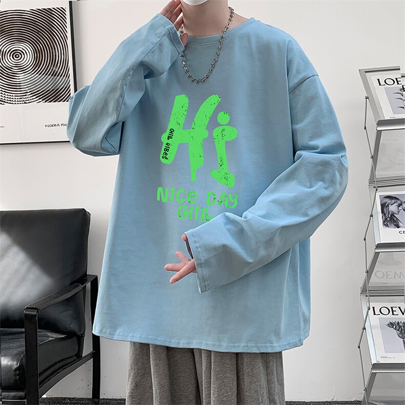 控48重磅230g纯棉长袖t恤男大码圆领卫衣打底衫TX3418-P28,男装T恤,电商A040