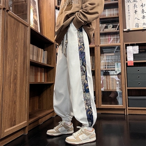 港风美式灯芯绒小熊刺绣ins束脚运动休闲裤 XZ213-DK2003-P45控58图片
