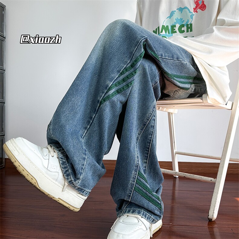 XZ616夏季新款织带拼接设计款百搭休闲裤牛仔裤TY1014P65控78，男装牛仔裤，星座512A（原616）