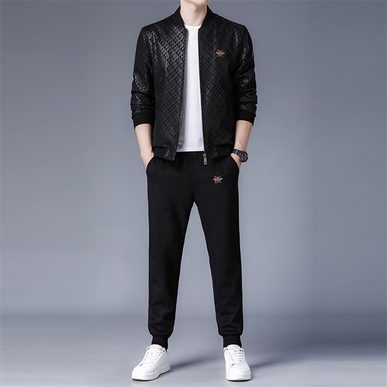 DZ1917钱塘2020-3秋季新款时尚休闲潮流中青年男士套装P210图片