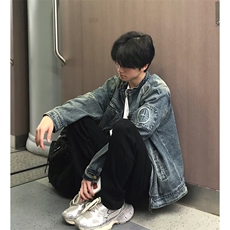 春秋季日系复古刺绣水洗牛仔外套男宽松蓝色工装夹克上衣JK2215，男装夹克，星座1116A（原606A-3）