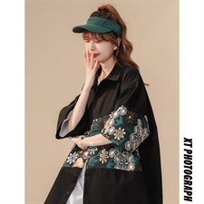 1绣花拼接成分：聚酯纤维M-5XL大码短袖衬衫男DCS7743P42控68，男装T恤，星座226-2