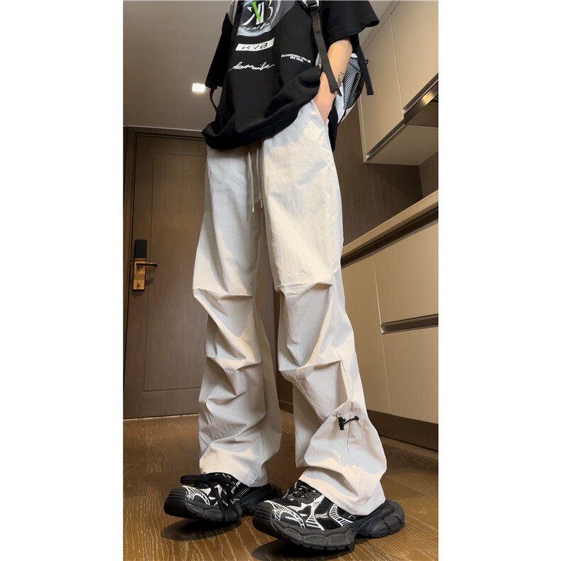夏季新款冰丝垂感伞兵裤宽松透气百搭休闲裤B315-K006-特p30控58图片