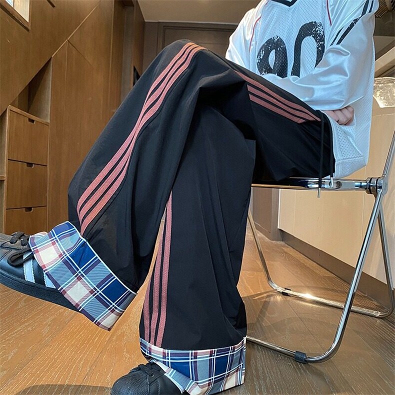 三条杠条纹尼龙速干裤男夏季美式复古工装裤子户外运动软壳冲锋裤,男装工装外套,星座218-1（原230）