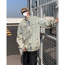 复古小众机车风水洗做旧牛仔衣外套男女情侣夹克潮JK89399-p75，男装工装外套，星座1008